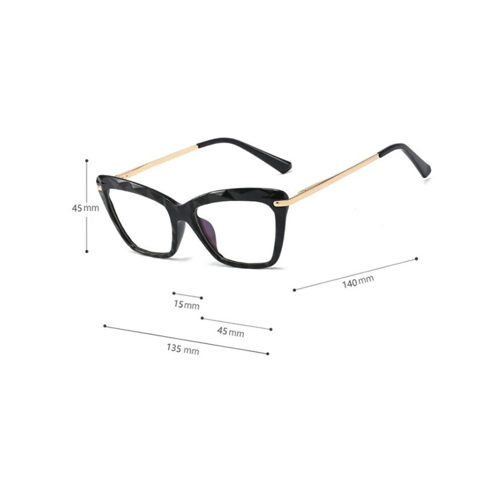 Women Oversized Cat Eye Glasses Anti Blue Light Fashion Eyewear Eyeglasses UK