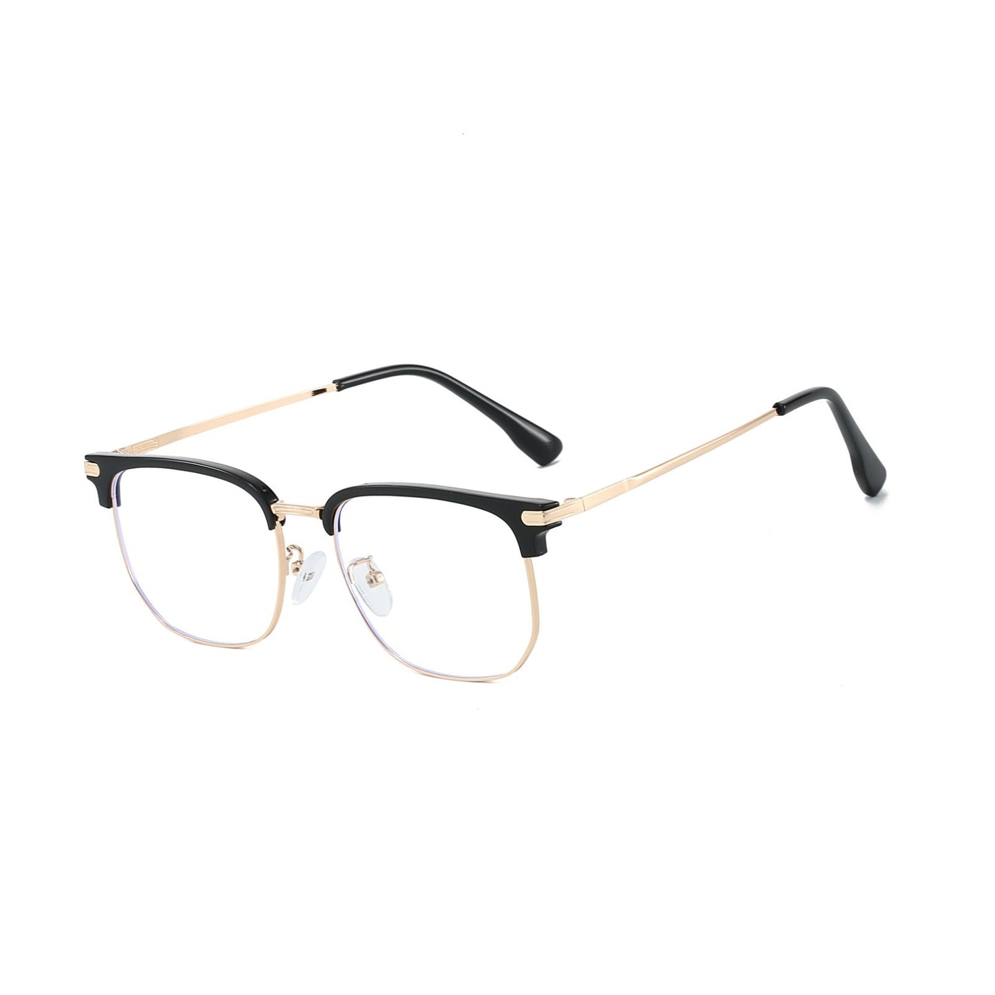 Unisex Classic Metal Square Glasses Anti Blue Light Lenses for Screen Protection