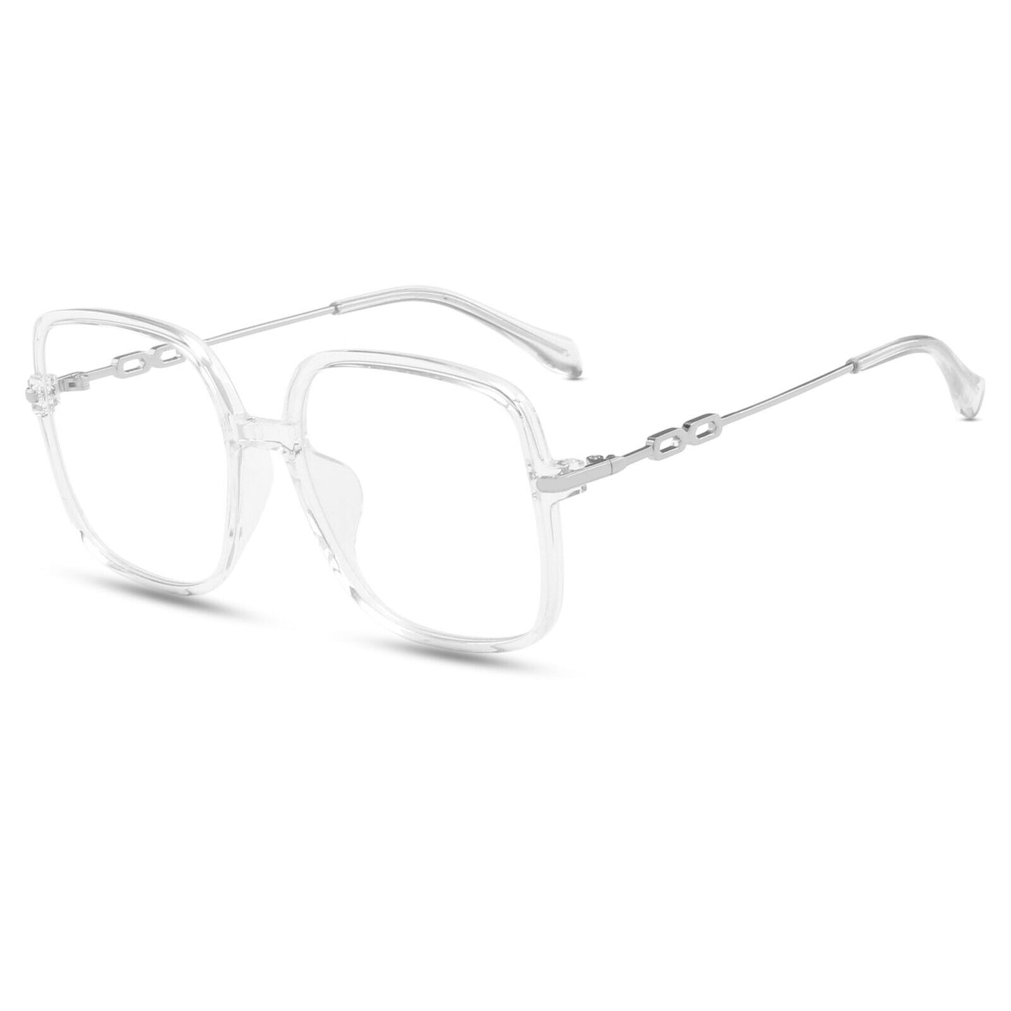 Vintage Oversized Square Eyeglasses - Retro Bold Frame Fashion Eyewear Unisex