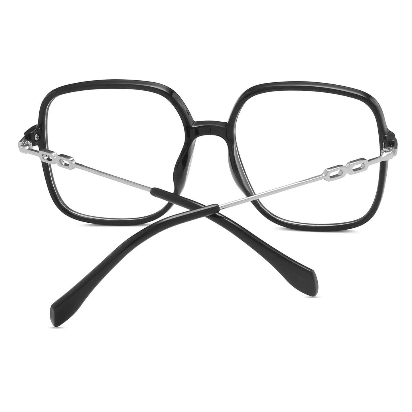 Vintage Oversized Square Eyeglasses - Retro Bold Frame Fashion Eyewear Unisex