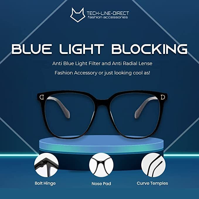 Blue Light Blocking Glasses for Women and Men -Lightweight Computer Square Frame