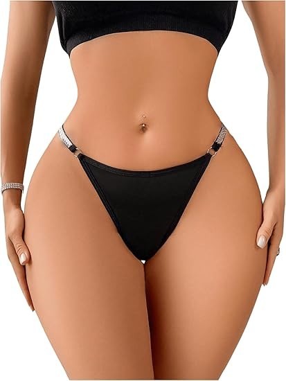 Women’s Rhinestone Heart Thong