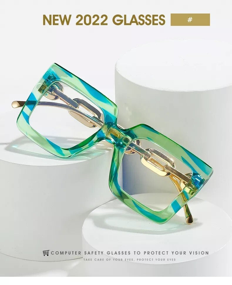 Black fashion New style Goggles Women Oversized Square Glasses Frames Men/Women