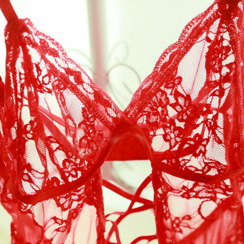 Women Lingerie Fishnet Crotchless Body Stocking Bodysuit Sexy Babydoll Underwear