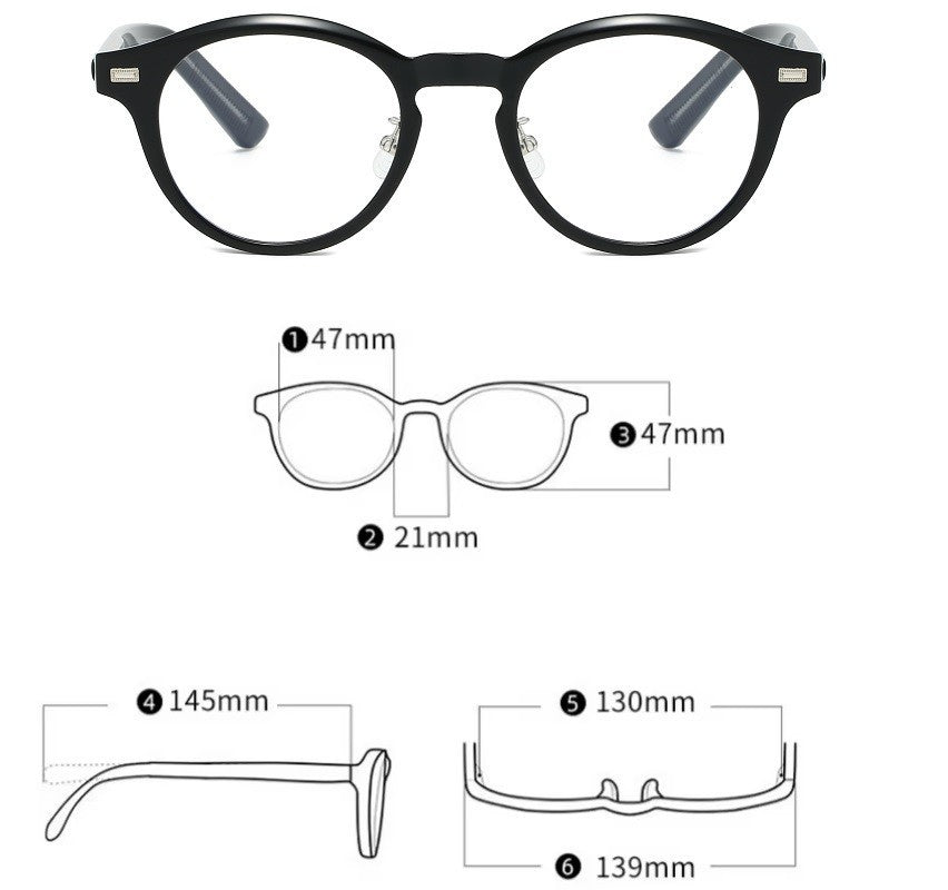 Retro Round Glasses Anti Blue Light Blocking Clear Lens Fashion Frames