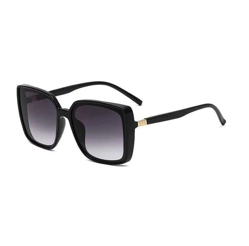 Women's Oversized Square Sunglasses Black UV400 Gradient Lens Fashion Designer