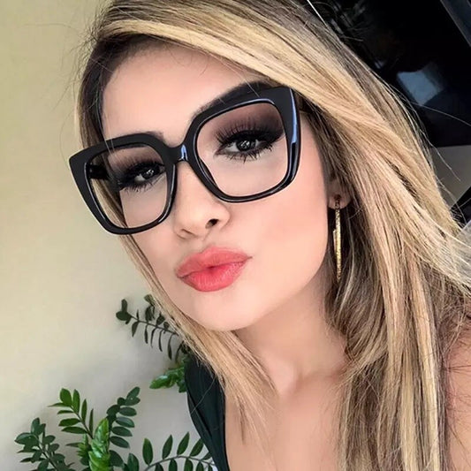Oversized Cat Eye Style Frame Anti Blue light Filter Lens Glasses For Women/Men