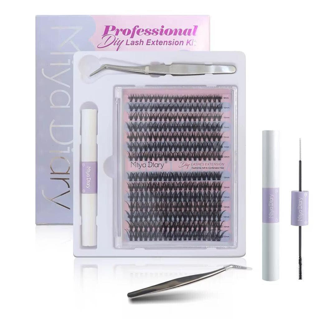 Miya Diary DIY Lash Extension Kit – Professional Eyelash Cluster Kit with Tools