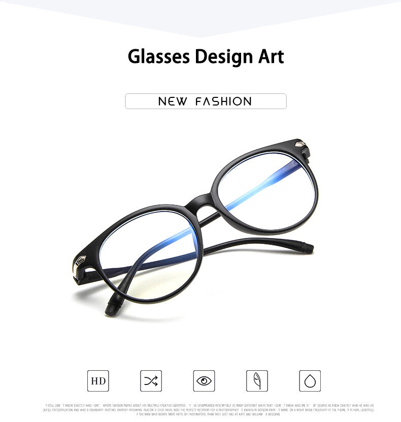 Gaming Glasses Blue Light Blocking Computer Round Vintage Eye wear Geek Anti UV
