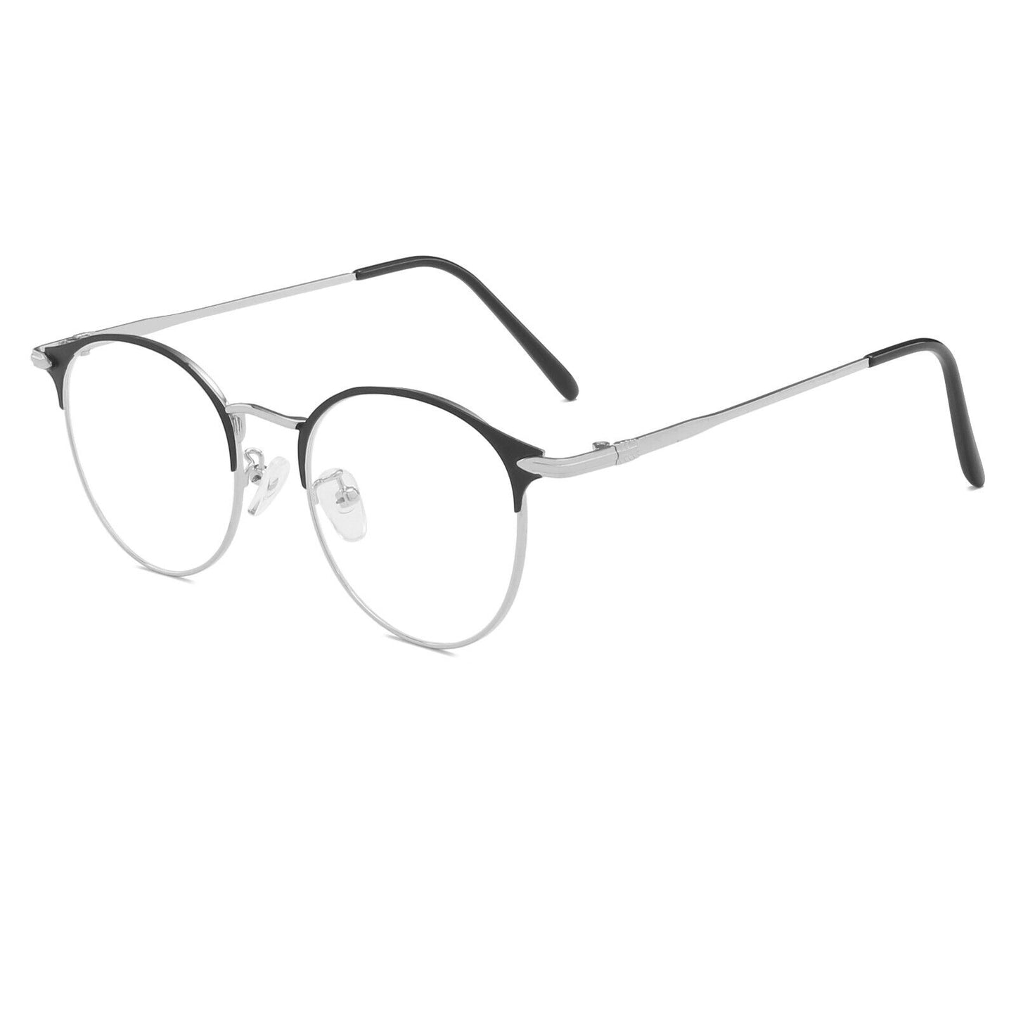Unisex Round Metal Frame Clear lens Retro Geek Glasses