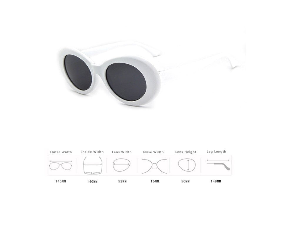 New fashion Kurt Cobain Oval Sunglasses Harajuku Men Vintage Retro Female