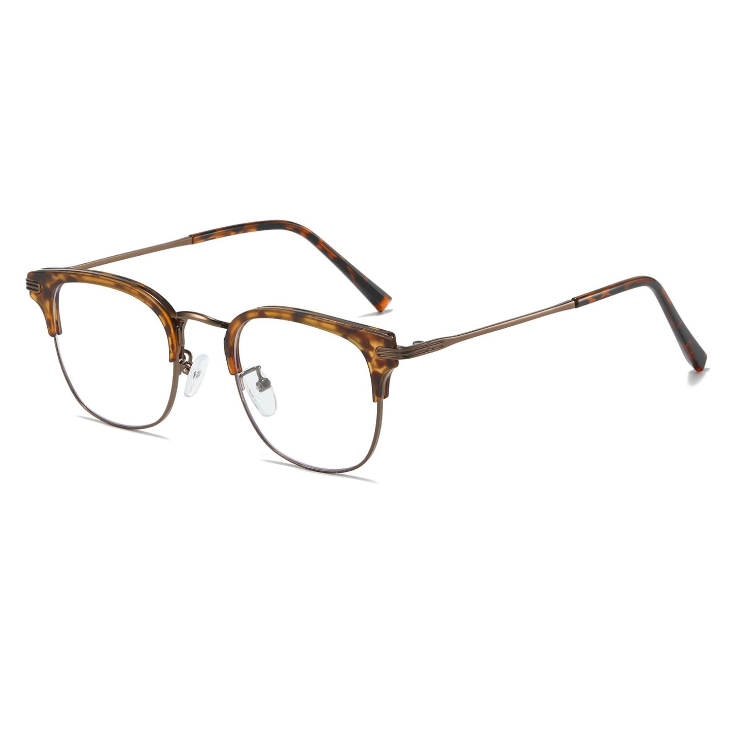 Unisex Retro Metal Square Frame Glasses – Blue Light Blocking for Work & Study