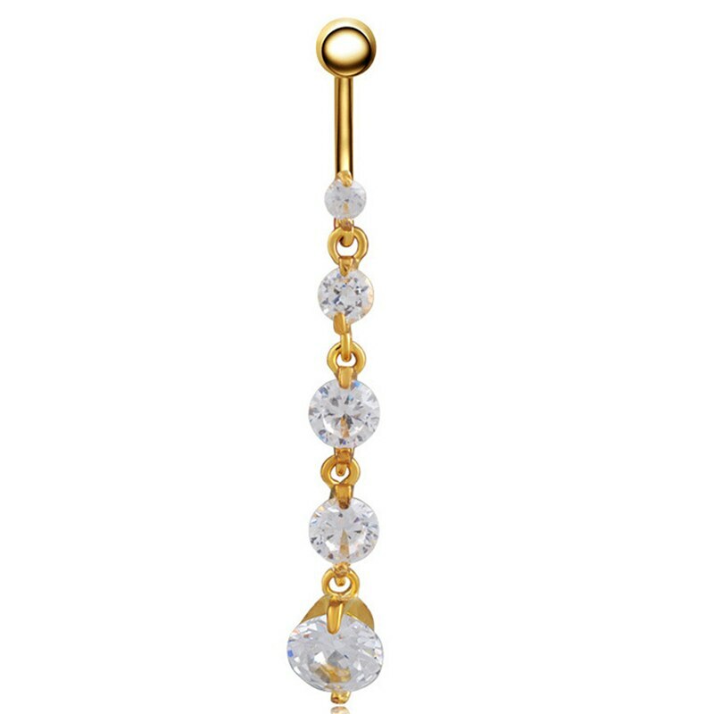 UK Belly Button Bars Body Piercing Ring Drop Dangly Reverse Silver Navel Bar