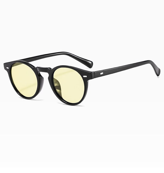 Unisex Round Lens Sunglasses Circle Glasses Oval Classic Ladies Black