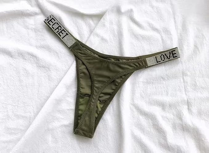 Women’s Thong Rhinestone Side Strap Lingerie