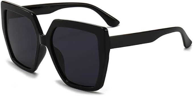 Women's Oversized Square Sunglasses Black UV400 Fashion Designer Style Shades