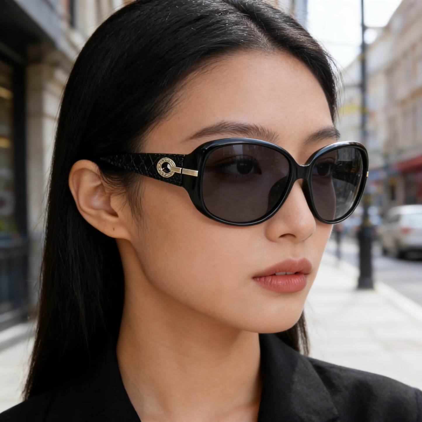 Women's Oversized Black Sunglasses UV400 Gradient Lens Designer Style Fashion UK