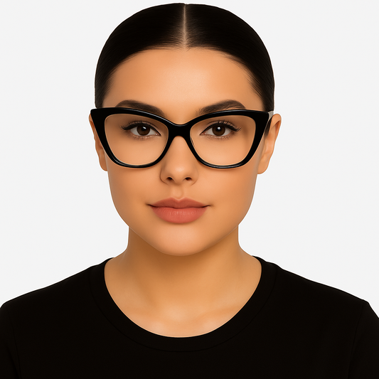 Black Retro Cat Eye Frame Glasses – Anti Blue Light Screen Protection