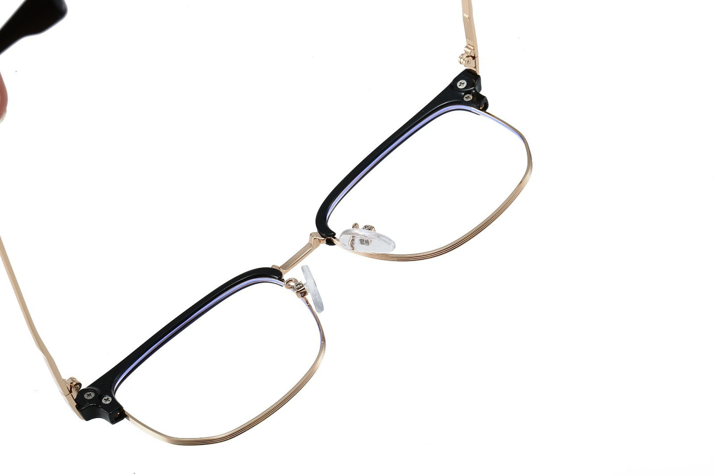 Unisex Classic Metal Square Glasses Anti Blue Light Lenses for Screen Protection