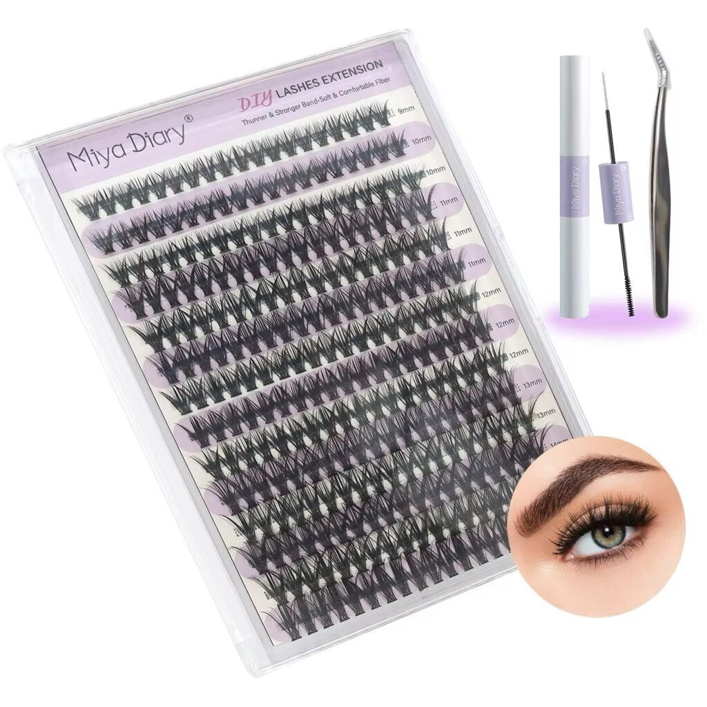 Miya Diary DIY Lash Extension Kit – Professional Eyelash Cluster Kit with Tools