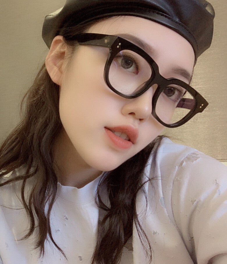 Retro Clear Lens Glasses Square Eyewear Unisex Mens/Womens Black/Amber/Clear