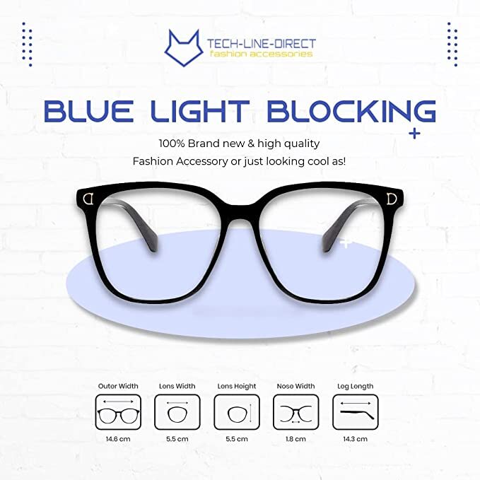 Blue Light Blocking Glasses for Women and Men -Lightweight Computer Square Frame