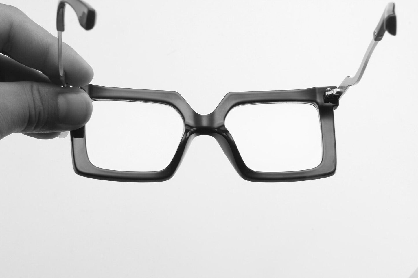Womens Large Oversized Metal Frame Clear Lens Glasses Retro 80s Fashion