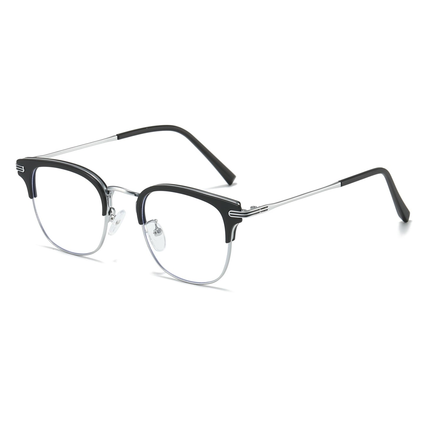 Unisex Retro Metal Square Frame Glasses – Blue Light Blocking for Work & Study