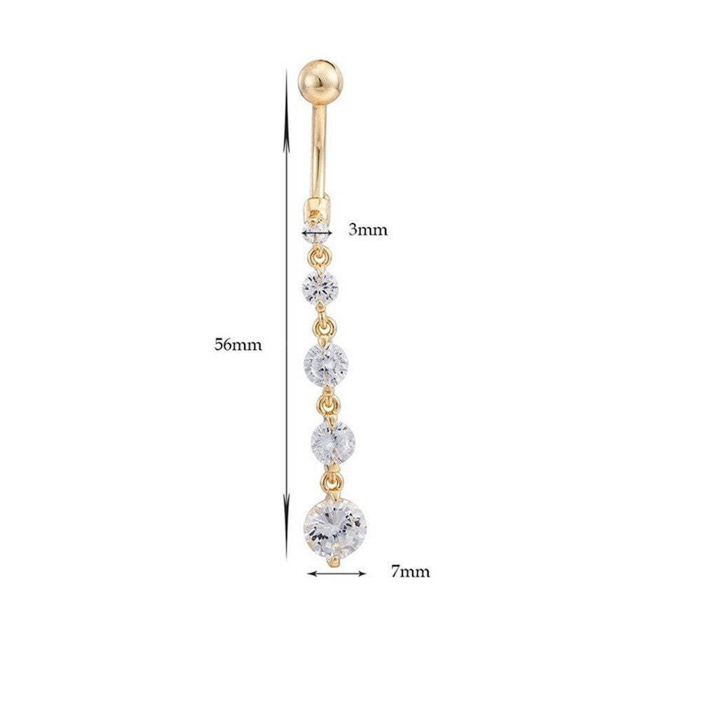 UK Belly Button Bars Body Piercing Ring Drop Dangly Reverse Silver Navel Bar
