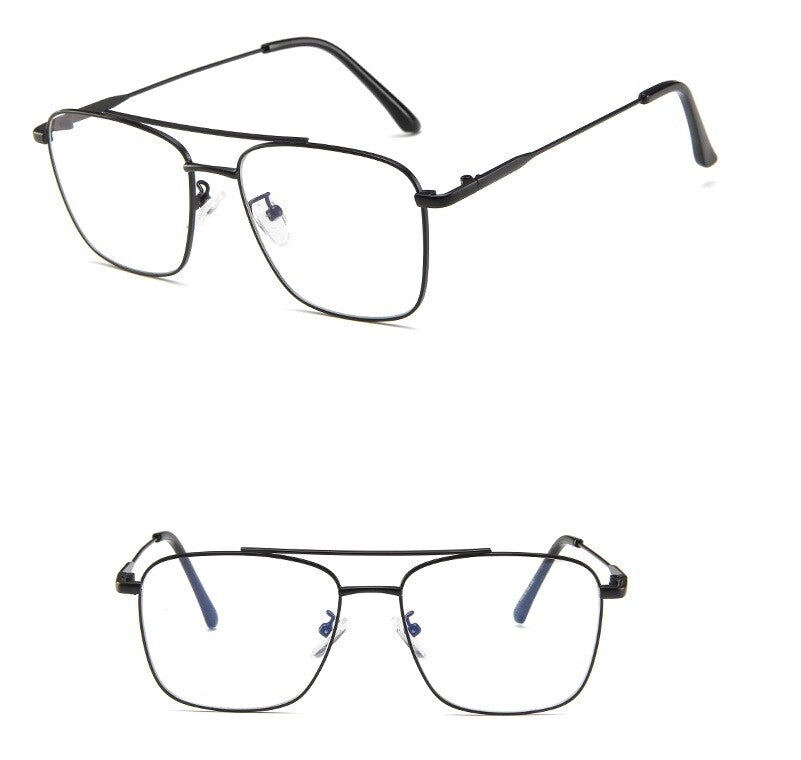 Unisex Large Clear Lens Metal Frame Vintage Retro 80s 70s Fashion Glasses