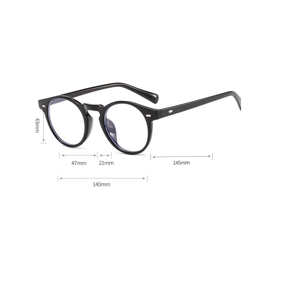2021 Men Round Frame Blue Ray Blocking Computer Eyeglasses Small Size Glasses