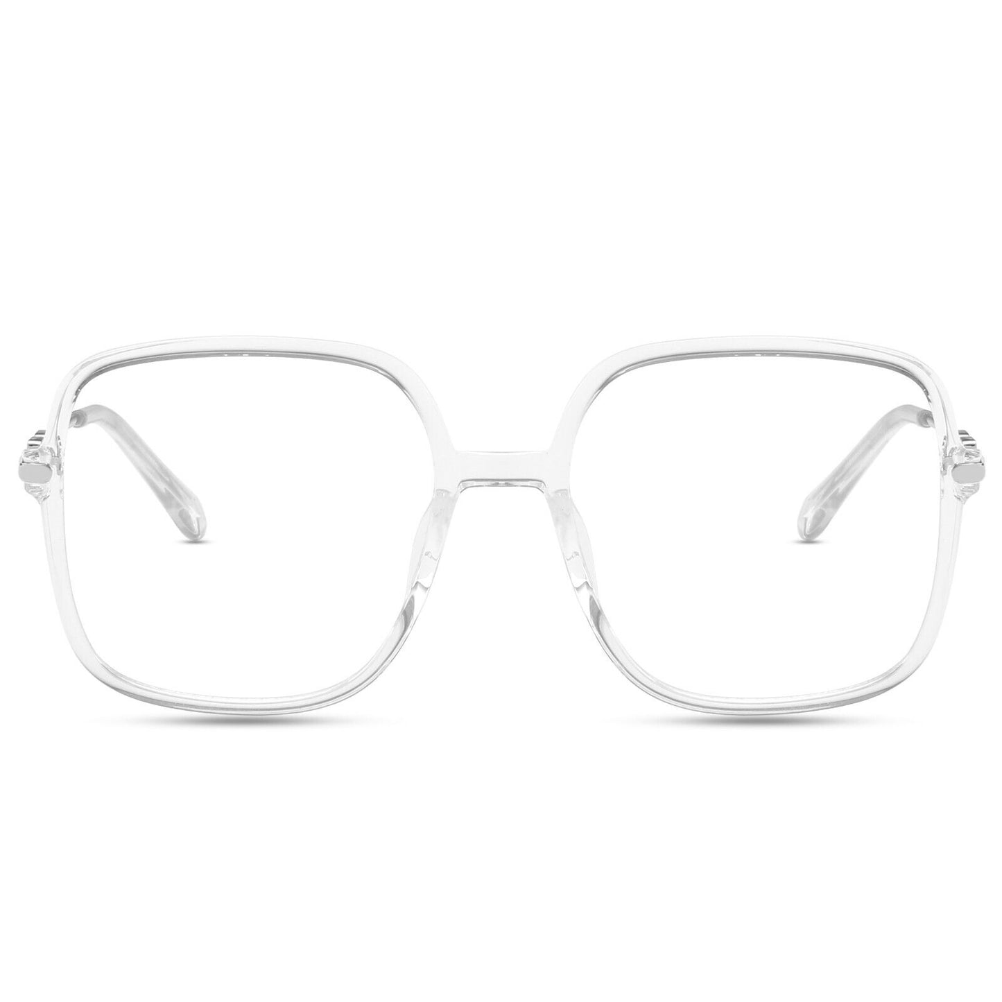 Vintage Oversized Square Eyeglasses - Retro Bold Frame Fashion Eyewear Unisex