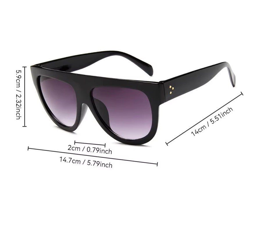 Black Colour Ladies Sunglasses Female Flat Top Vintage Sunglasses Woman UK