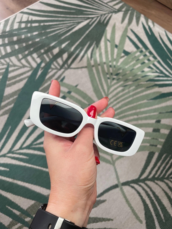 Vintage Sunglasses Frames For Women Rectangle Full Rim Small Wide Square Eyewear