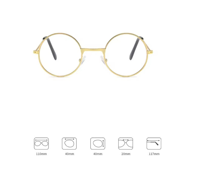 Kids Women Men Fashion Vintage Retro Metal Frames Clear Lens Glasses Eyewear Round Circle Glasses