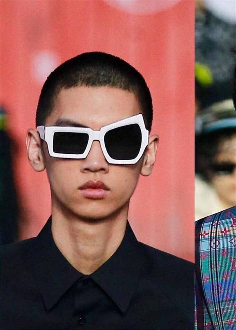 Fashion Oversized Y2K Square Sunglasses Retro Mens Women Hip Hop Shades Glasses