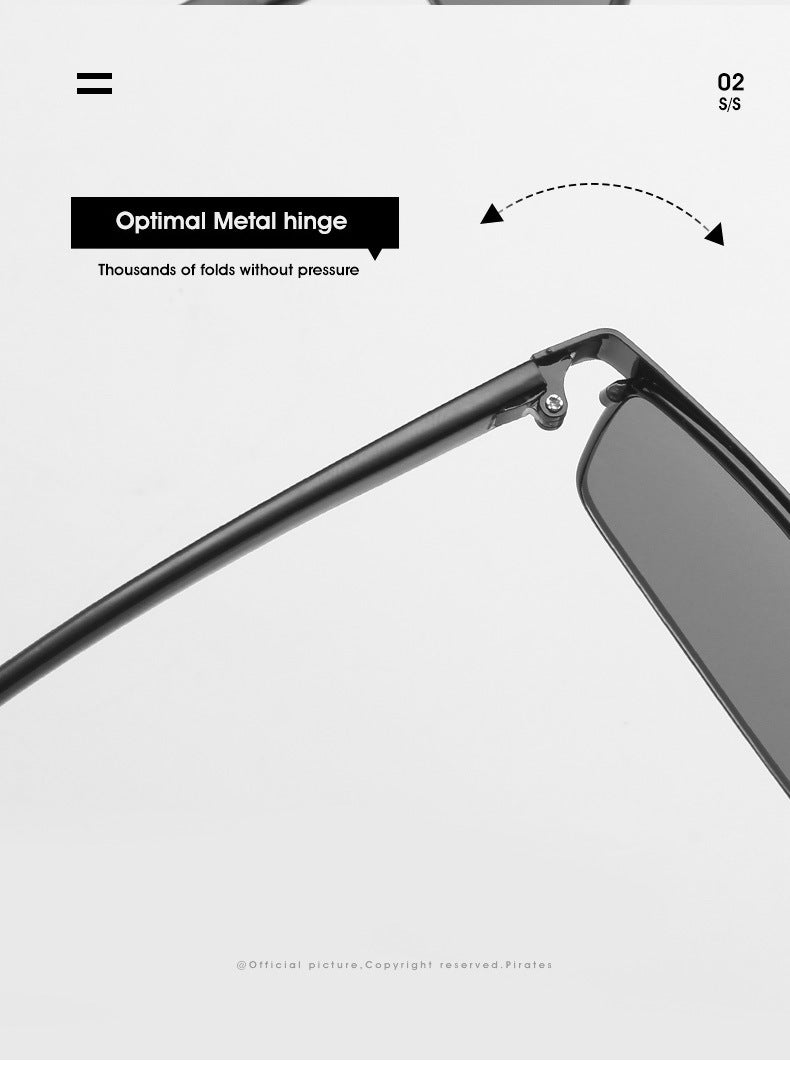 Classic Rectangle Style Metal Frame Sunglasses for Men Women