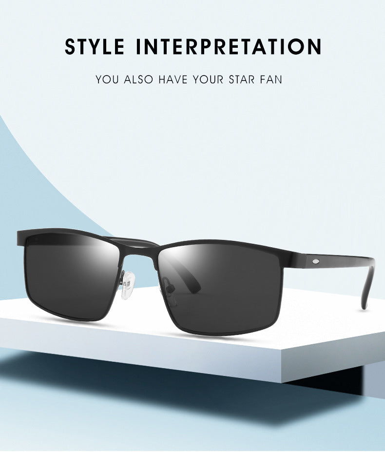 Classic Rectangle Style Metal Frame Sunglasses for Men Women
