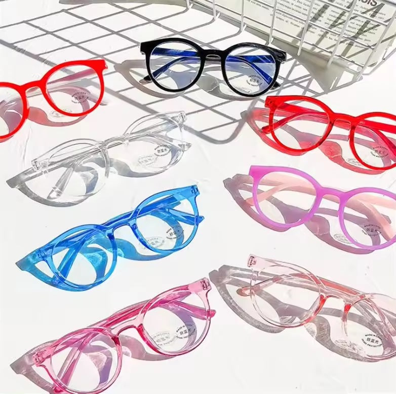 Fashion Vintage Round Single Focus Unisex PC Frame Lightweight Kids Glasses