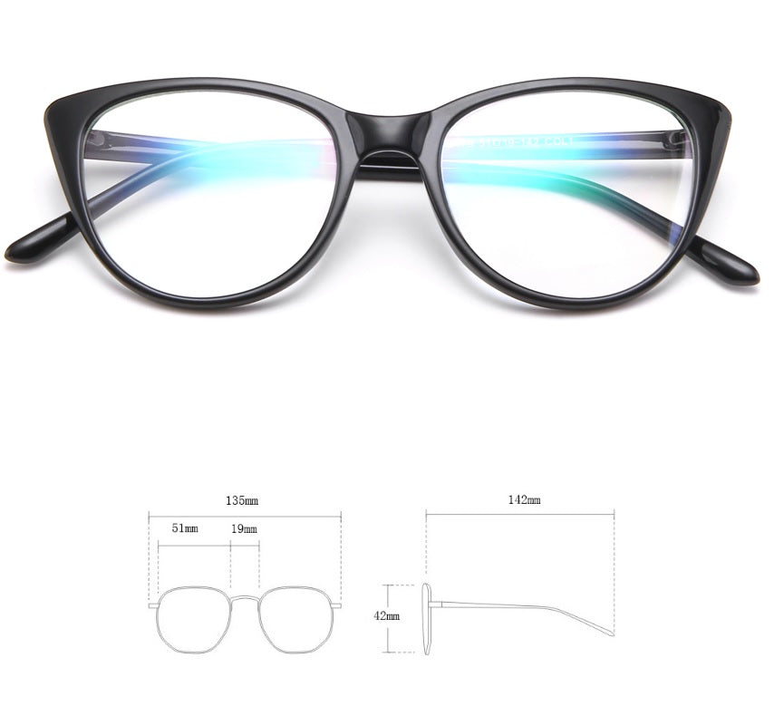 Fashion Square Oversized Eyeglasses Women Cat Eye Classic Vintage Female Glasses UK