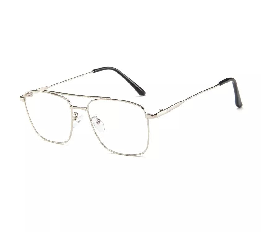 Unisex Large Clear Lens Metal Frame Vintage Retro 80s 70s Fashion Glasses