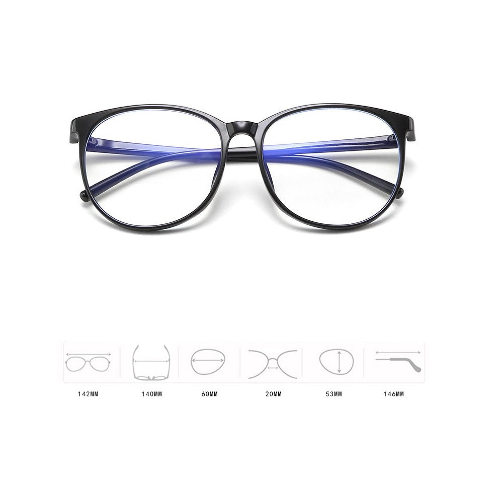 Crystal Plain Glass Light Round Transparent Glasses Frame For Men/Women