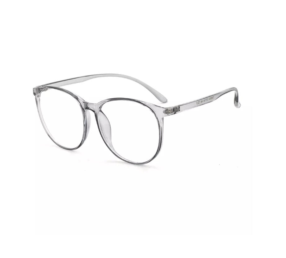 Crystal Plain Glass Light Round Transparent Glasses Frame For Men/Women