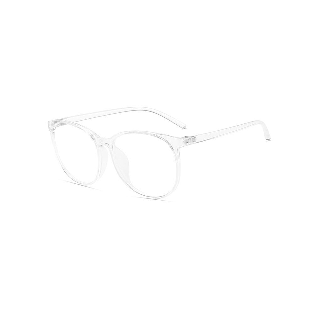 Crystal Plain Glass Light Round Transparent Glasses Frame For Men/Women