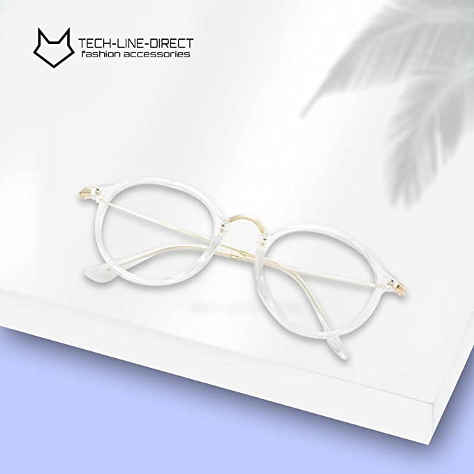 Fashion Oval Round Clear Lens Glasses Vintage Geek Nerd Retro Style Metal For Womens/Men