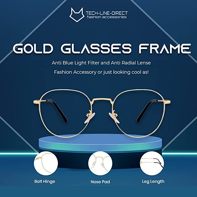 Metal Light Eyewear Oval Glasses PC Oversized Flat Glasses Womens/Mens