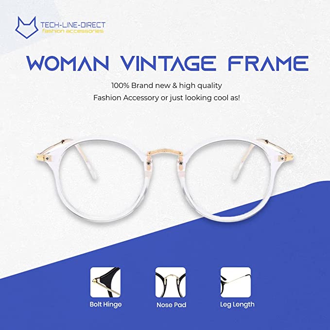 Fashion Oval Round Clear Lens Glasses Vintage Geek Nerd Retro Style Metal For Womens/Men