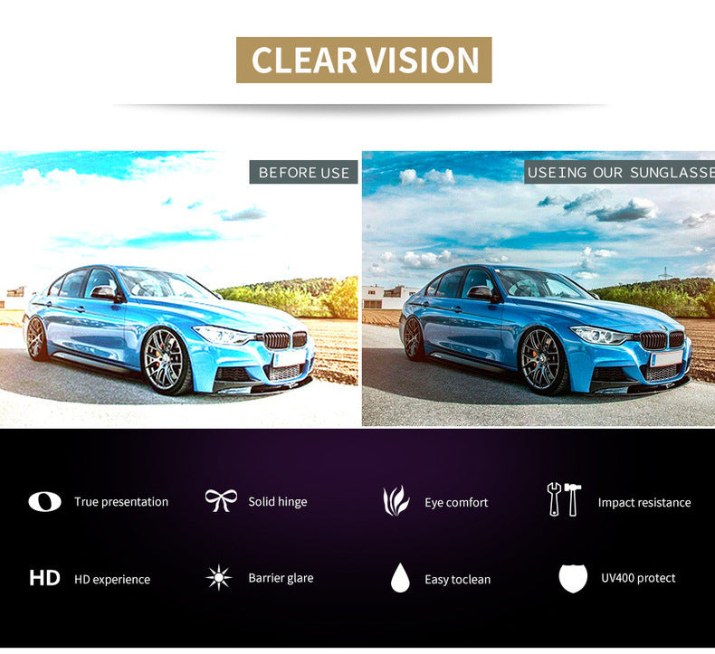 Yellow Lens Anti Glare Vision HD Night Driving Glasses Tinted Unisex Men&Women