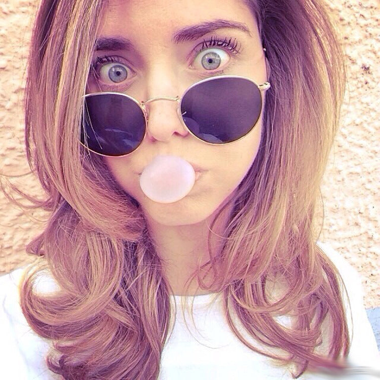 Sunglasses Women Round Glasses Metal Small Frame Eyeglasses