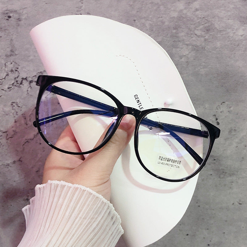 Crystal Plain Glass Light Round Transparent Glasses Frame For Men/Women